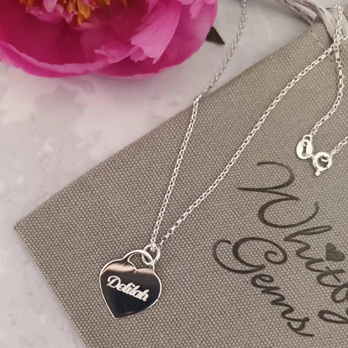 Personalised heart tag necklace