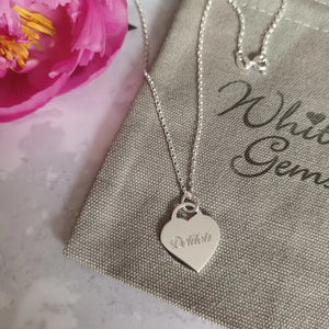 Personalised heart tag necklace