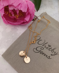 Personalised gold initial nane necklace