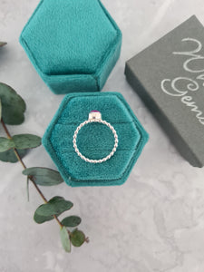 Ruby Ring on beaded band