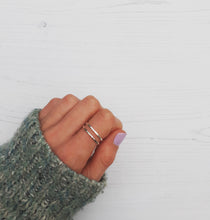 Load image into Gallery viewer, Thin dimpled silver stacking ring