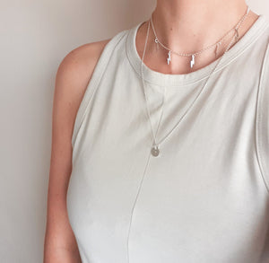 Silver Initial Necklace,Initial Disc,Silver Disc Necklace,Personalized Jewellery,Silver Necklace