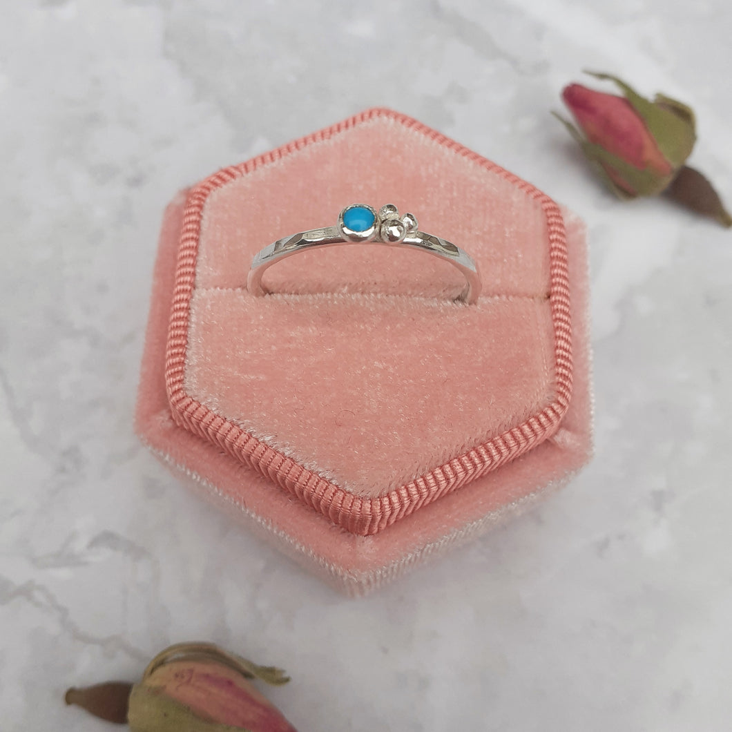 Bespoke Silver And Turquoise Stacking Ring,Stacking Ring,Turquoise And Silver,Handmade Jewellery,Silver Jewellery,Christmas Gift,Gift