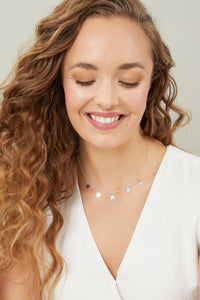 Silver stars necklace