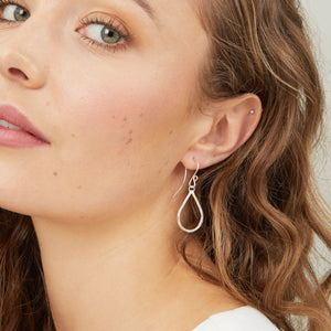 Large tear drop earrings - Tear drop hoops - Silver hoops - Handmade jewellery - hoop earrings - Silver jewellery - Boho jewellery
