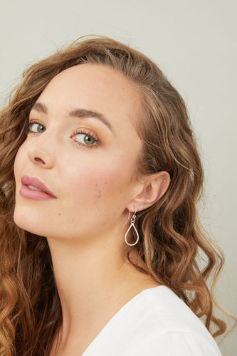 Large tear drop earrings - Tear drop hoops - Silver hoops - Handmade jewellery - hoop earrings - Silver jewellery - Boho jewellery