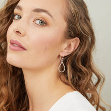 Load image into Gallery viewer, Large tear drop earrings - Tear drop hoops - Silver hoops - Handmade jewellery - hoop earrings - Silver jewellery - Boho jewellery