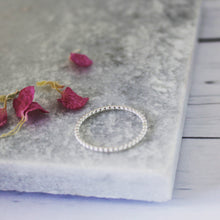 Load image into Gallery viewer, Beaded silver ring - Stacking ring - Silver ring - Beaded ring - Plain ring - Band ring - Handmade Jewellery - Bespoke - Made to measure -