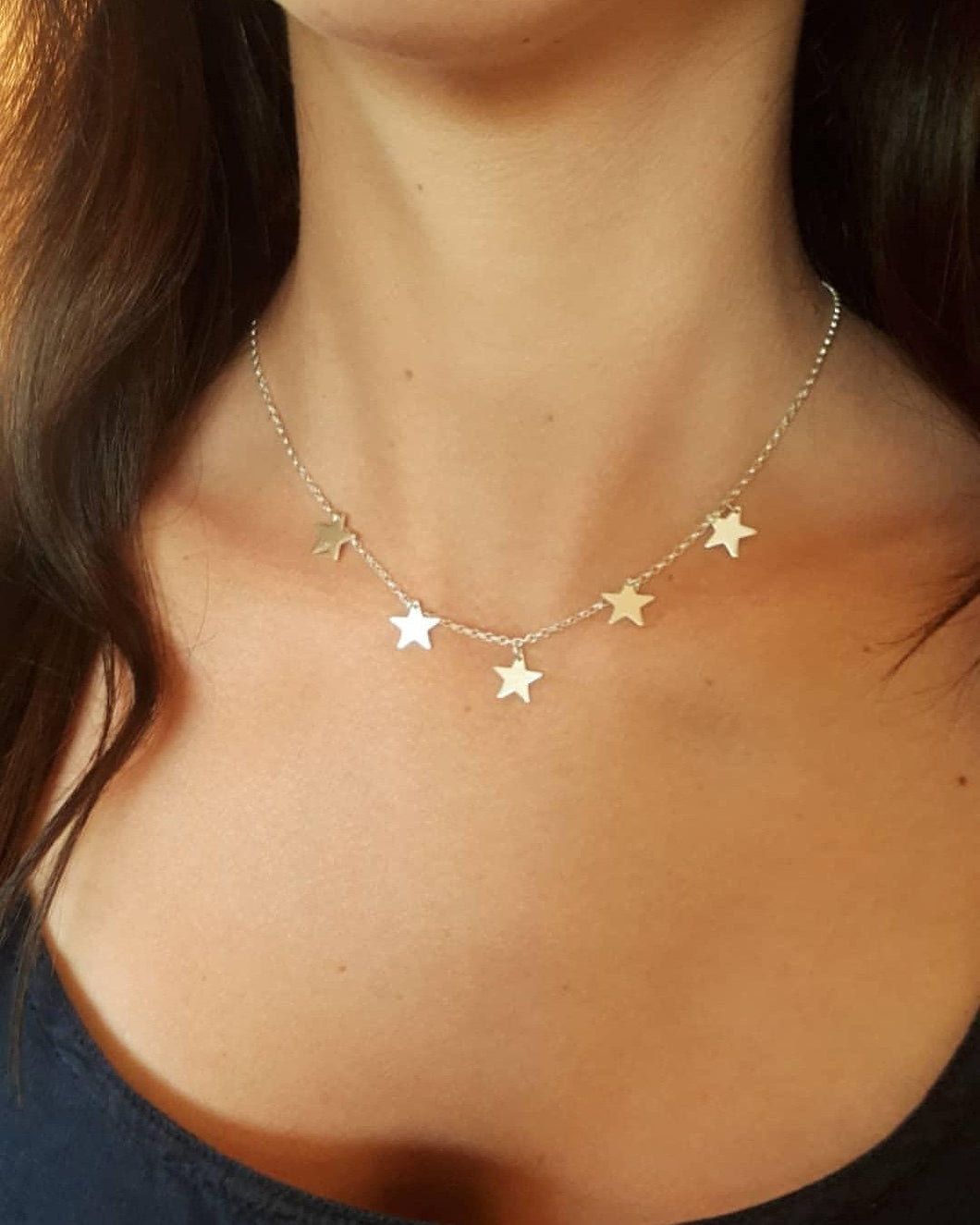 Star necklace,Handmade Silver Necklace,Stars,Silver Stars,Bespoke Jewellery,Chokker