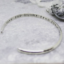 Load image into Gallery viewer, Personalised Bangle-Bangle Cuff-Personalised-Silver Bracelet-Handmade Jewellery-Personalisation-Gift For Her-Birthday Gift