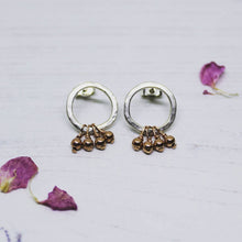 Load image into Gallery viewer, Mini Rose Gold Hoops - Rose Gold and Silver Earrings - Boho Jewellery - Boho Earrings - Handmade Jewellery - Handmade Earrings