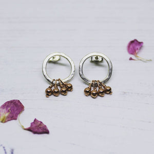 Mini Rose Gold Hoops - Rose Gold and Silver Earrings - Boho Jewellery - Boho Earrings - Handmade Jewellery - Handmade Earrings