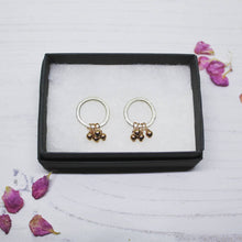 Load image into Gallery viewer, Mini Rose Gold Hoops - Rose Gold and Silver Earrings - Boho Jewellery - Boho Earrings - Handmade Jewellery - Handmade Earrings