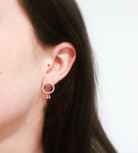 Load image into Gallery viewer, Mini Rose Gold Hoops - Rose Gold and Silver Earrings - Boho Jewellery - Boho Earrings - Handmade Jewellery - Handmade Earrings
