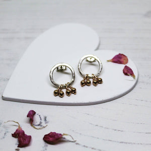 Mini Rose Gold Hoops - Rose Gold and Silver Earrings - Boho Jewellery - Boho Earrings - Handmade Jewellery - Handmade Earrings