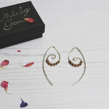 Load image into Gallery viewer, Rose Gold Boho Hoops - Boho Earrings - Pull Through Earrings - Handmade Jewellery - Rose gold - Handmade Earrings - Valentines
