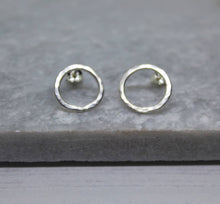 Load image into Gallery viewer, Small Circle Studs,Handmade Silver Discs,Circle Earrings,Silver Jewellery,Gift For Her,Handmade Jewellery,Handmade Jewlery,Minimal Earring