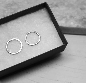 Small Circle Studs,Handmade Silver Discs,Circle Earrings,Silver Jewellery,Gift For Her,Handmade Jewellery,Handmade Jewlery,Minimal Earring