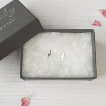 Load image into Gallery viewer, Silver Lightning bolt earrings, lightning bolt, silver earrings, bolt earrings, gift for her