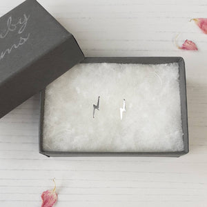 Silver Lightning bolt earrings, lightning bolt, silver earrings, bolt earrings, gift for her