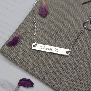 Silver Mama Necklace,Mama Necklace,Mama Bar Necklace,Mama,Silver Bar Necklace,Bar Necklace