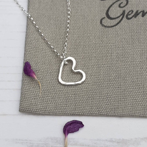 Silver Heart Necklace,Silver Heart,Sending Love,Gift For Her,Heart Necklace